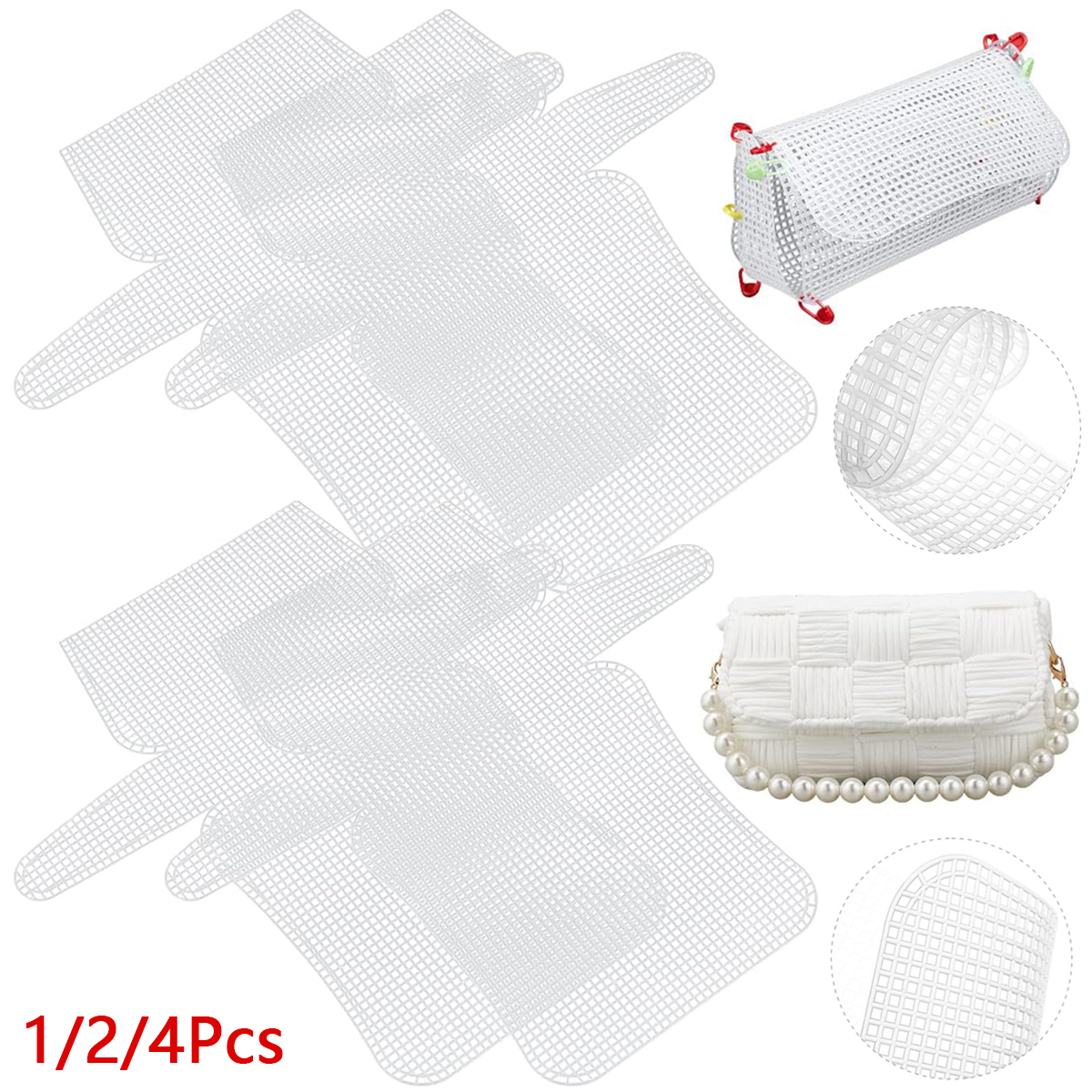 Embroidery Bag - 1-4Pcs Plastic Mesh Canvas Sheets for