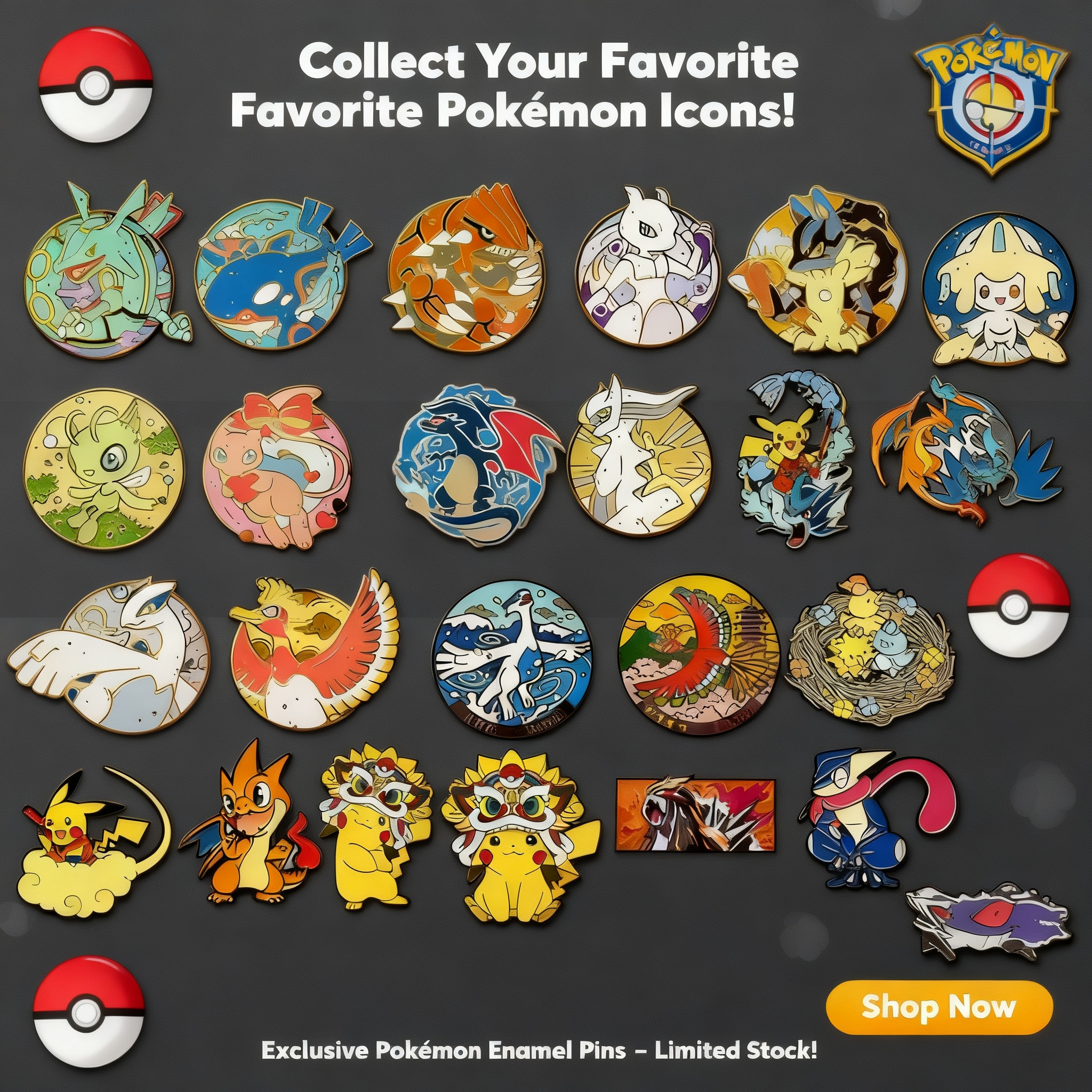 Embroidery Wallpaper - Japanese Anime Cute Pokemon Pin Badge