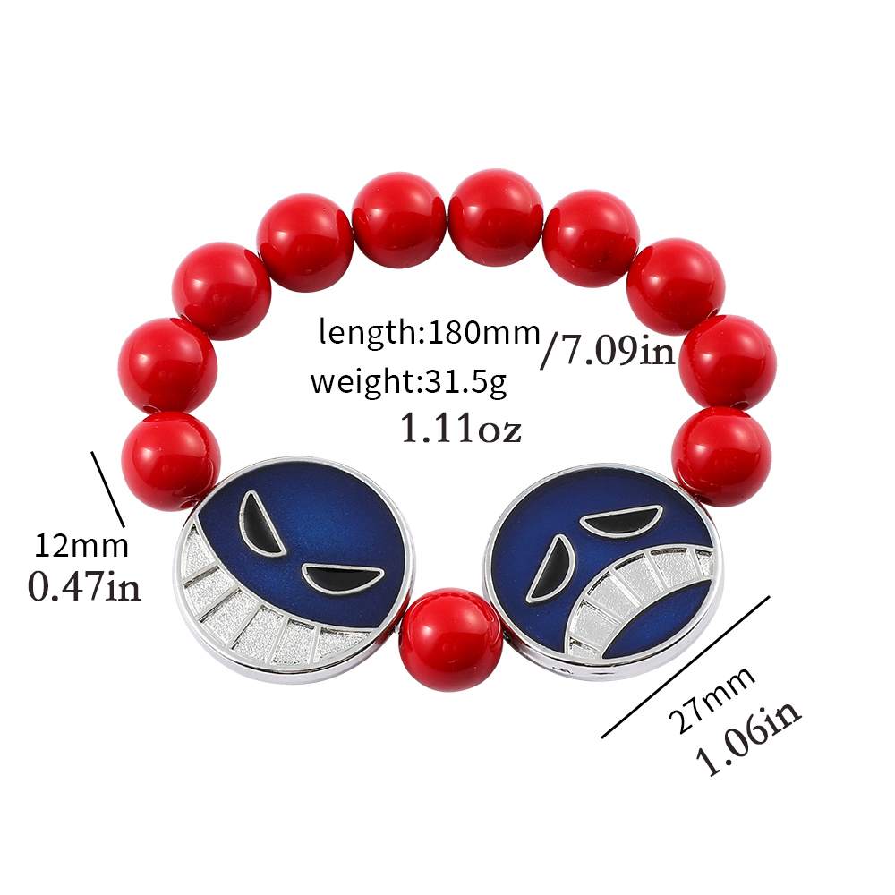 Anime Red Beads Face Bracelet  - Embroidery Illustration avis et prix