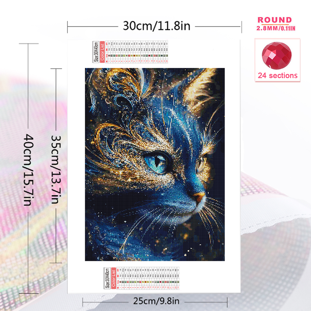 1PC frameless   DIY Diamond Pa - Embroidery Cat avis et prix