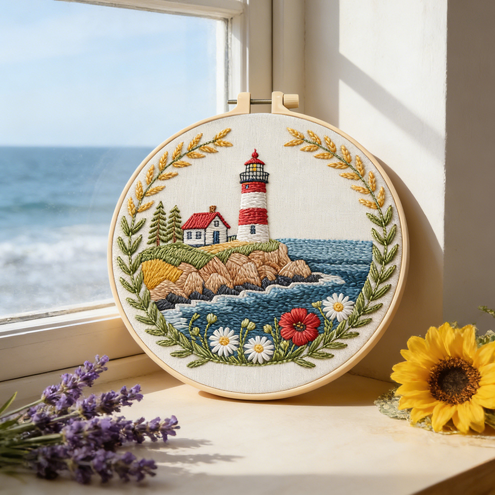 DIY Embroidery Kit Lighthouse  - Embroidery Whale avis et prix