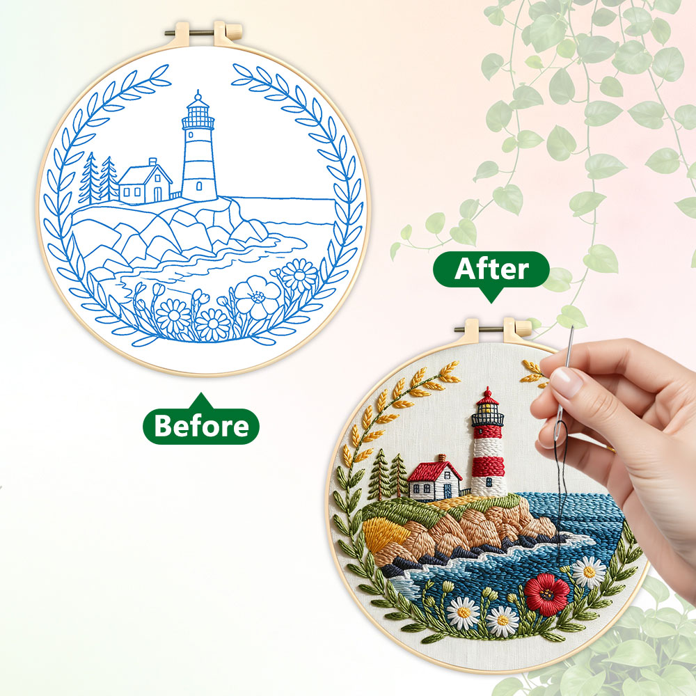 DIY Embroidery Kit Lighthouse  - Embroidery Whale avis et prix