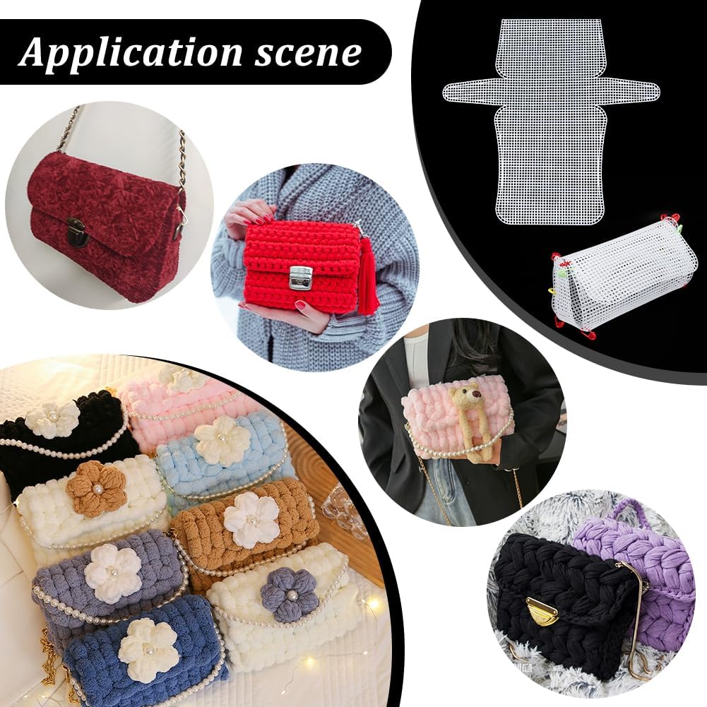 1-4Pcs Plastic Mesh Canvas She - Embroidery Bag avis et prix