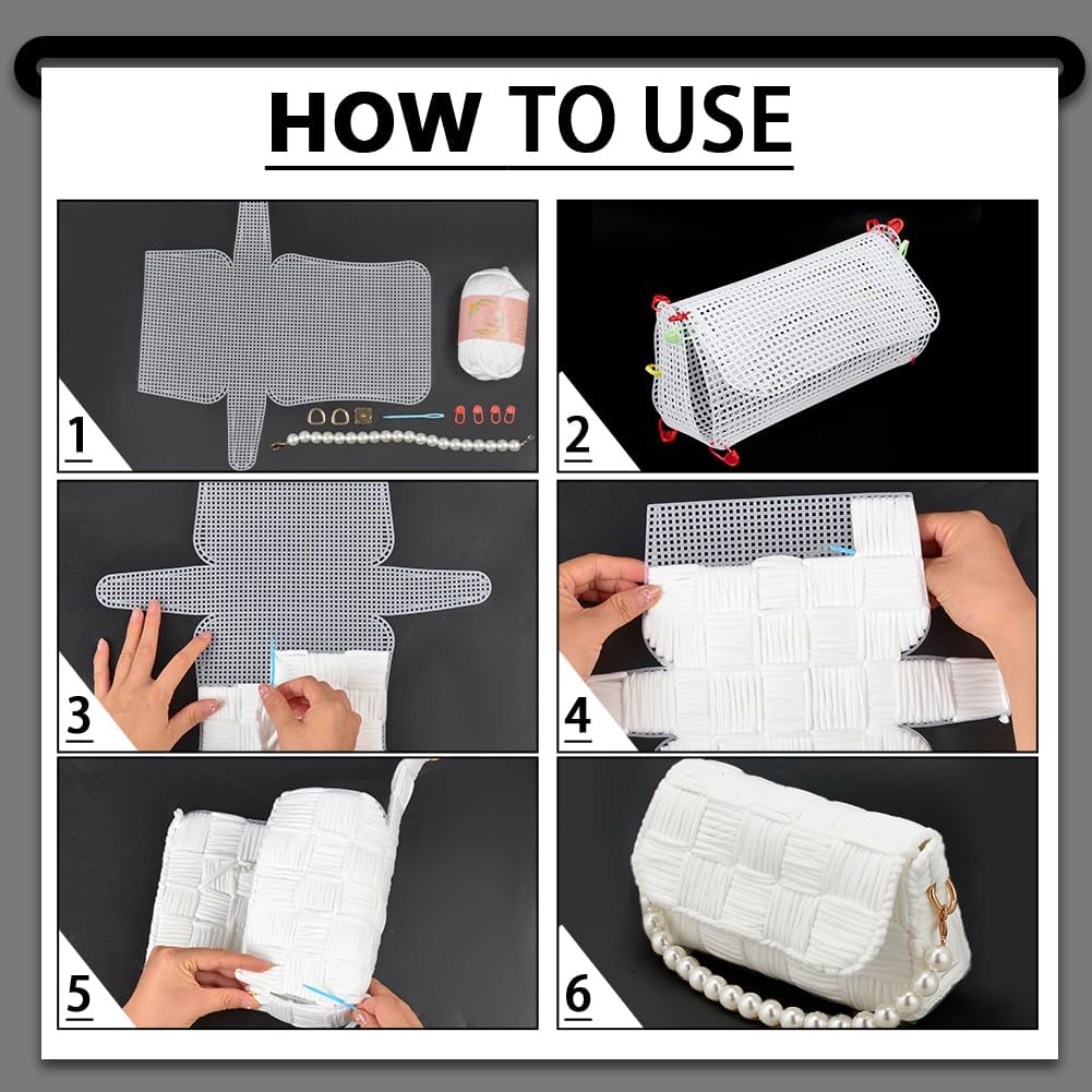 1-4Pcs Plastic Mesh Canvas She - Embroidery Bag avis et prix