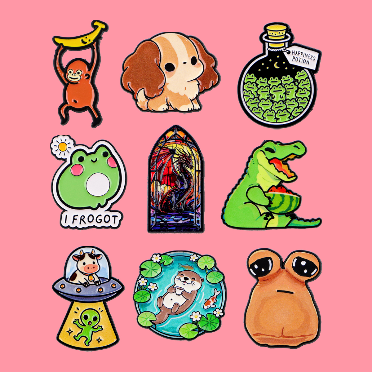 Animals Frogs Dog Monkey Ename - Embroidery Wallpaper avis et prix