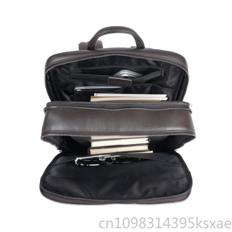 Men's Top Grain Leather Backpa - Embroidery Bag avis et prix