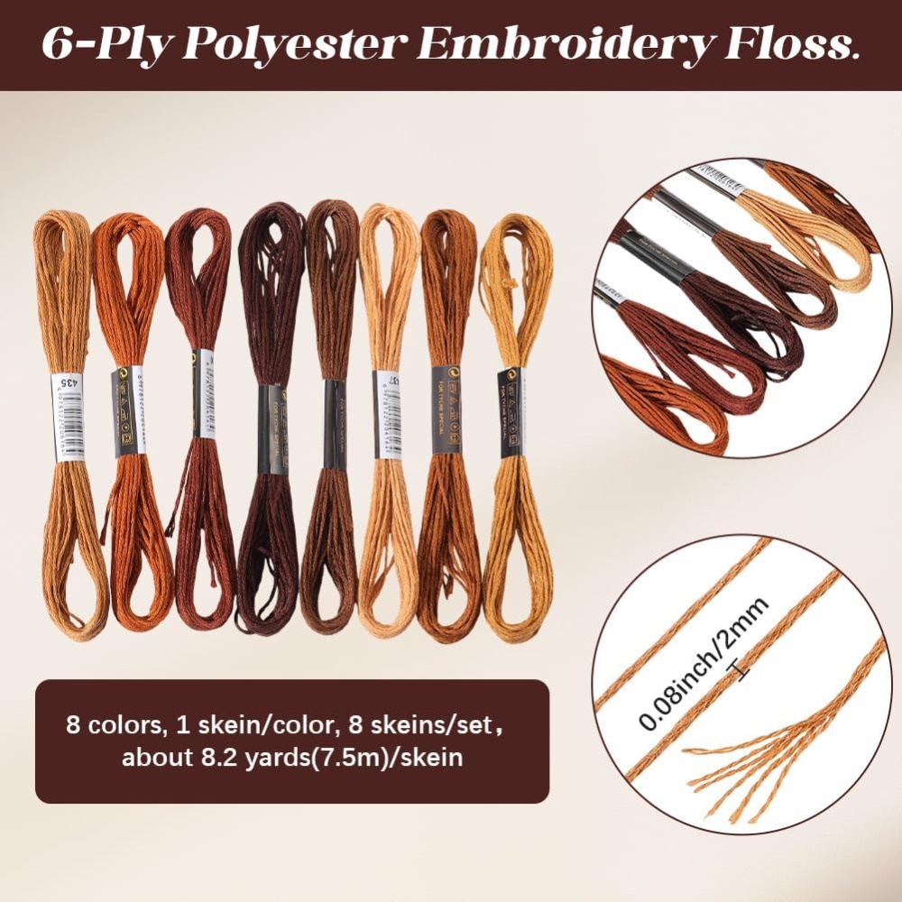 8 Skeins 6 Strands Brown Embro - Embroidery Machine avis et prix
