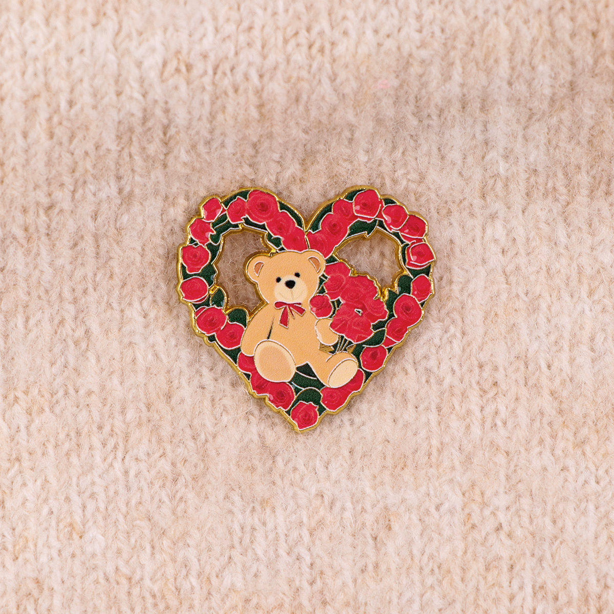 Fox Rose Bear Enamel Pins Anim - Embroidery Wallpaper avis et prix