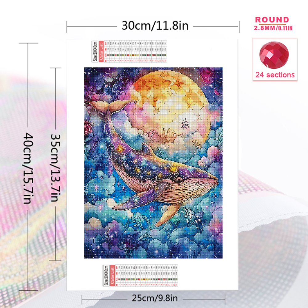 Evershine Full Drill Diamond E - Embroidery Whale avis et prix