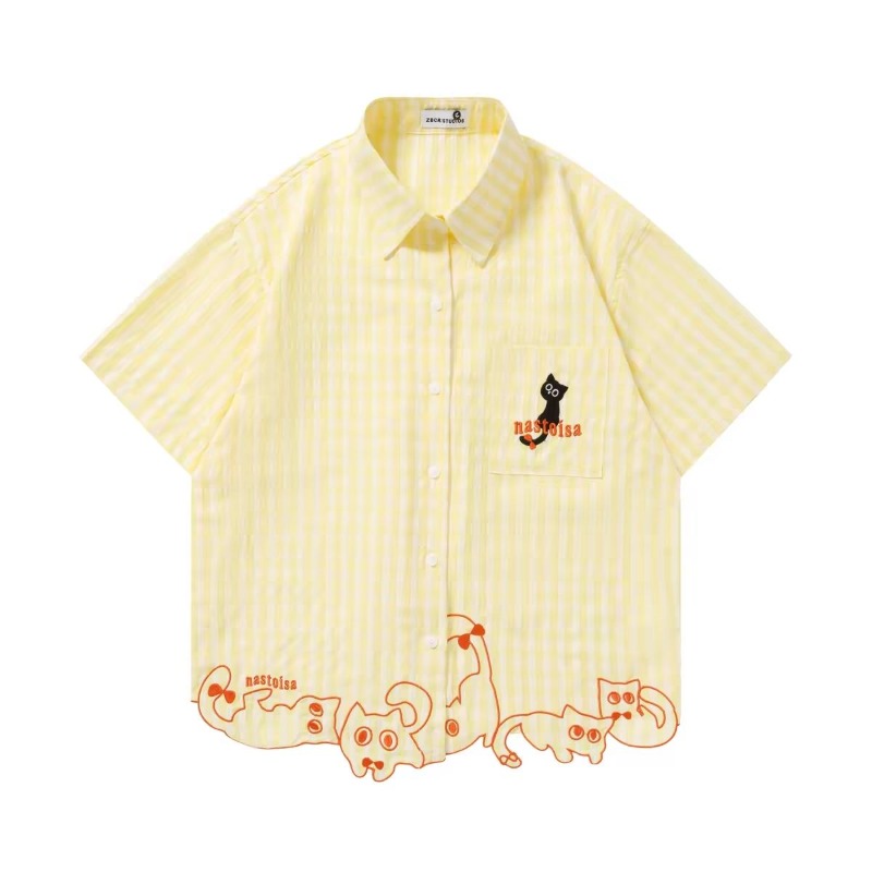 Kimutomo Shirts Women Embroide - Embroidery Cat avis et prix