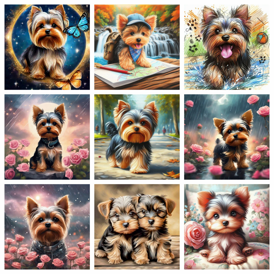 Yorkshire Terrier Dog 5D DIY D - Embroidery Handicraft avis et prix
