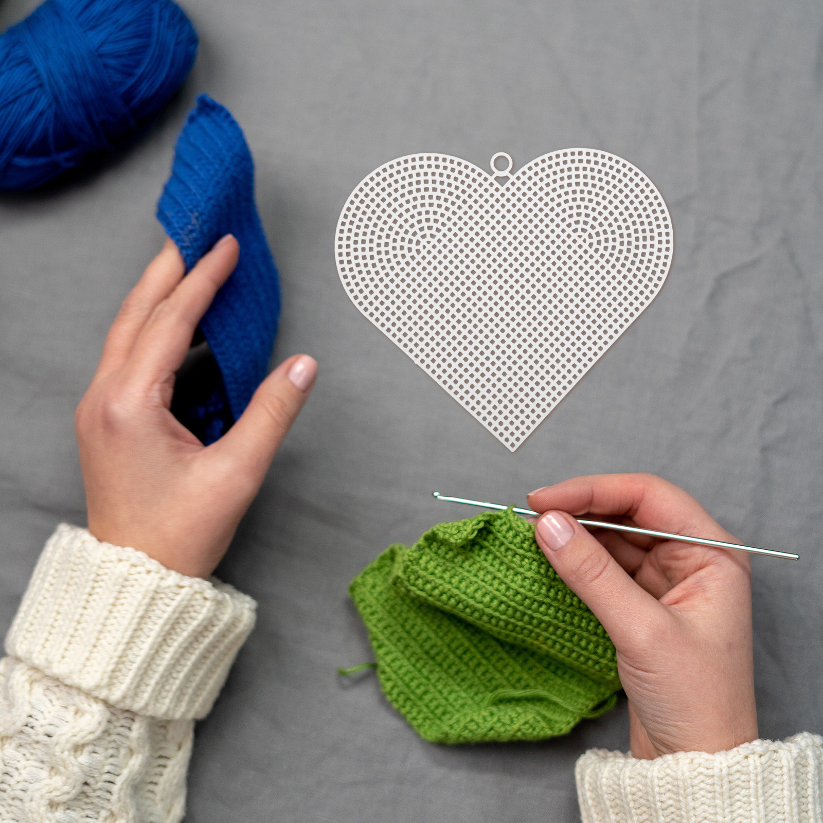 6Pcs Plastic Mesh Heart Shape  - Embroidery Bag avis et prix