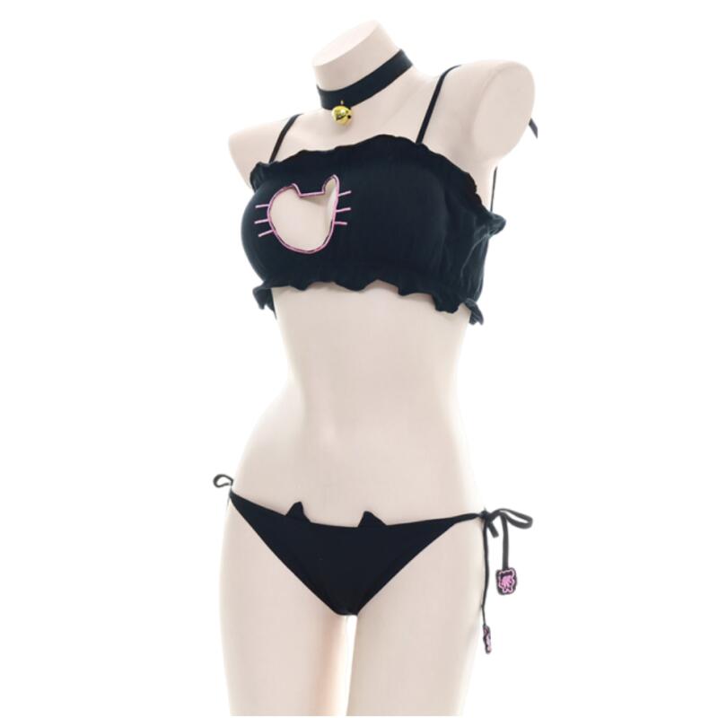 One Size Women Sexy Open Bra L - Embroidery Cat avis et prix