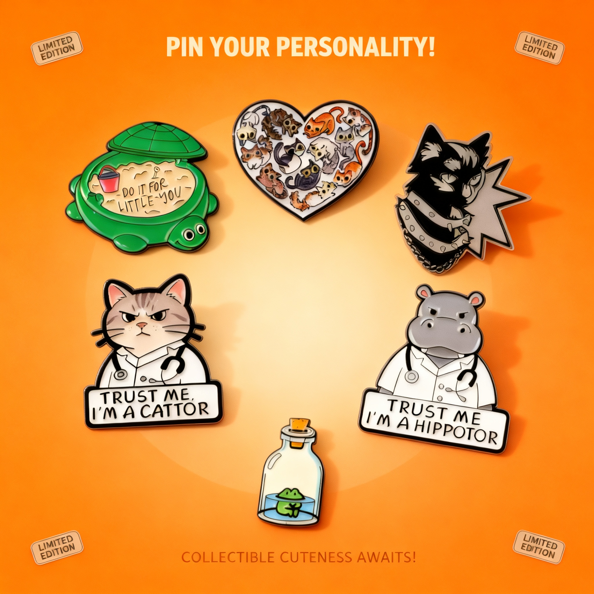 Cute Cat Doctor Enamel Pin Car - Embroidery Illustration avis et prix