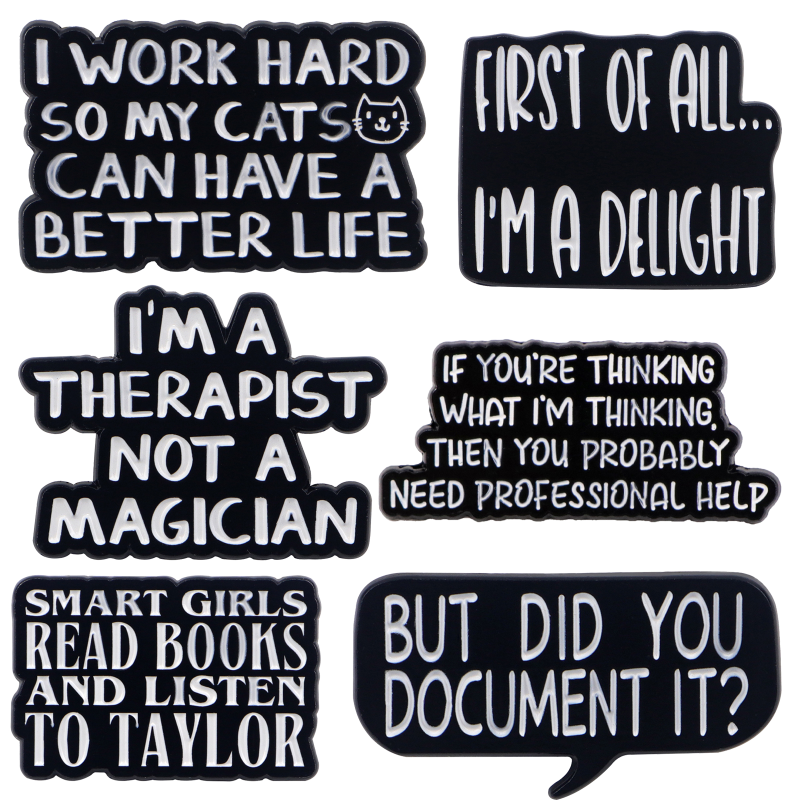 Satirical Quotes Enamel Pin Ba - Embroidery Illustration avis et prix