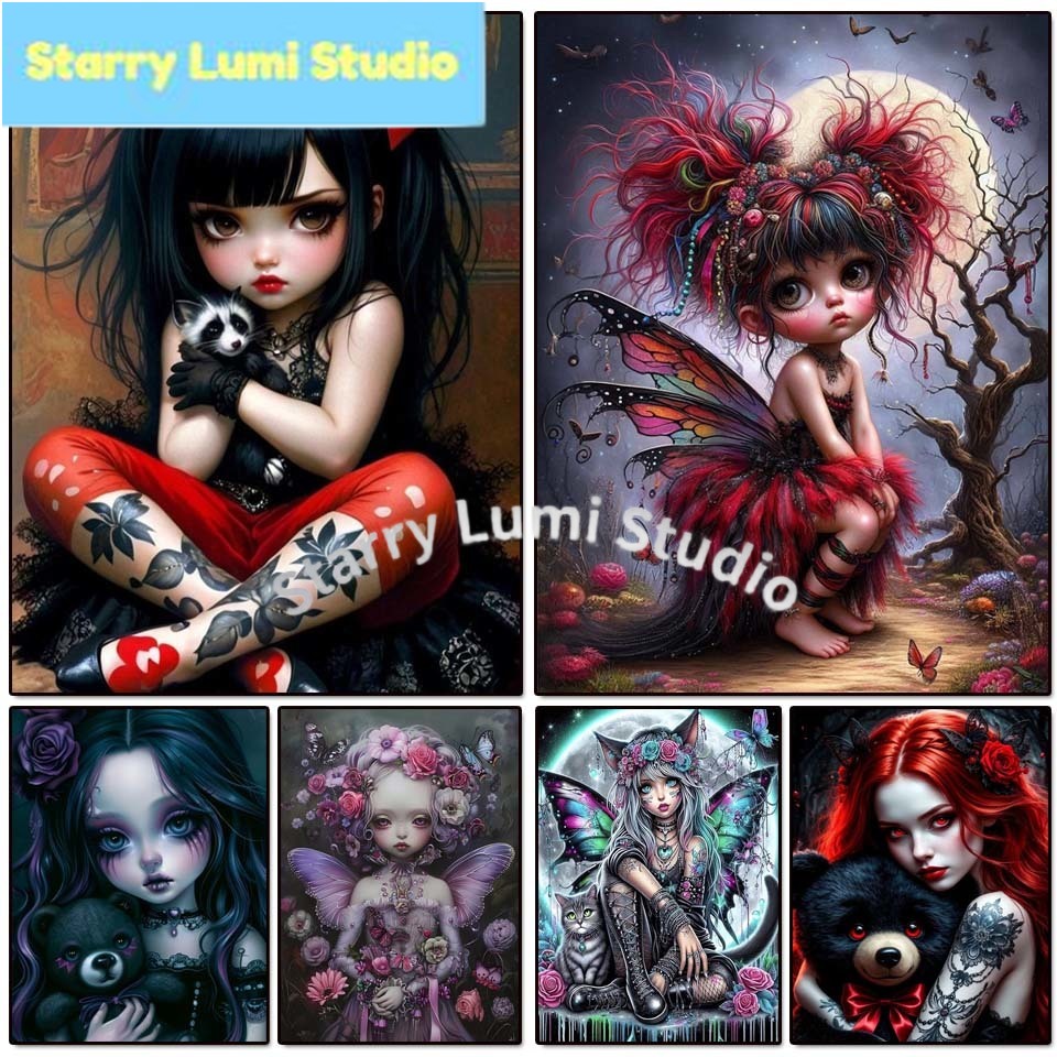 5D Diamond Painting Kit Gothic - Embroidery Cat avis et prix