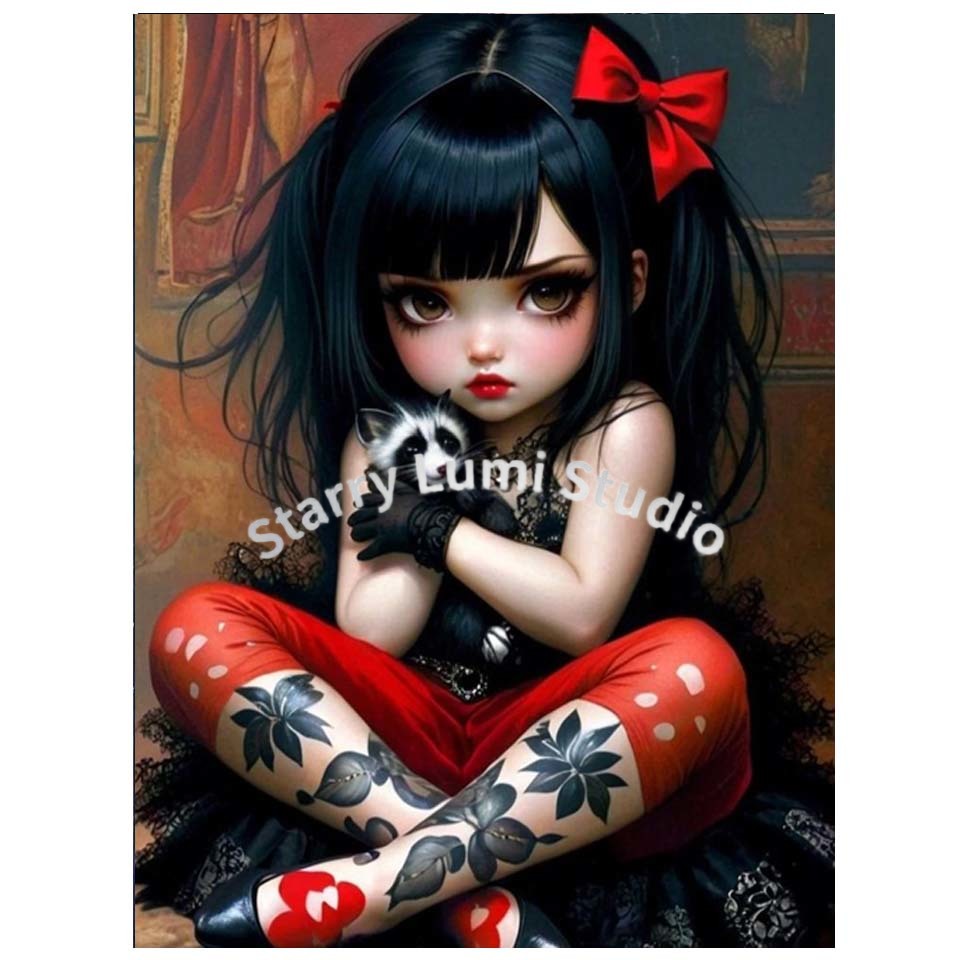 5D Diamond Painting Kit Gothic - Embroidery Cat avis et prix