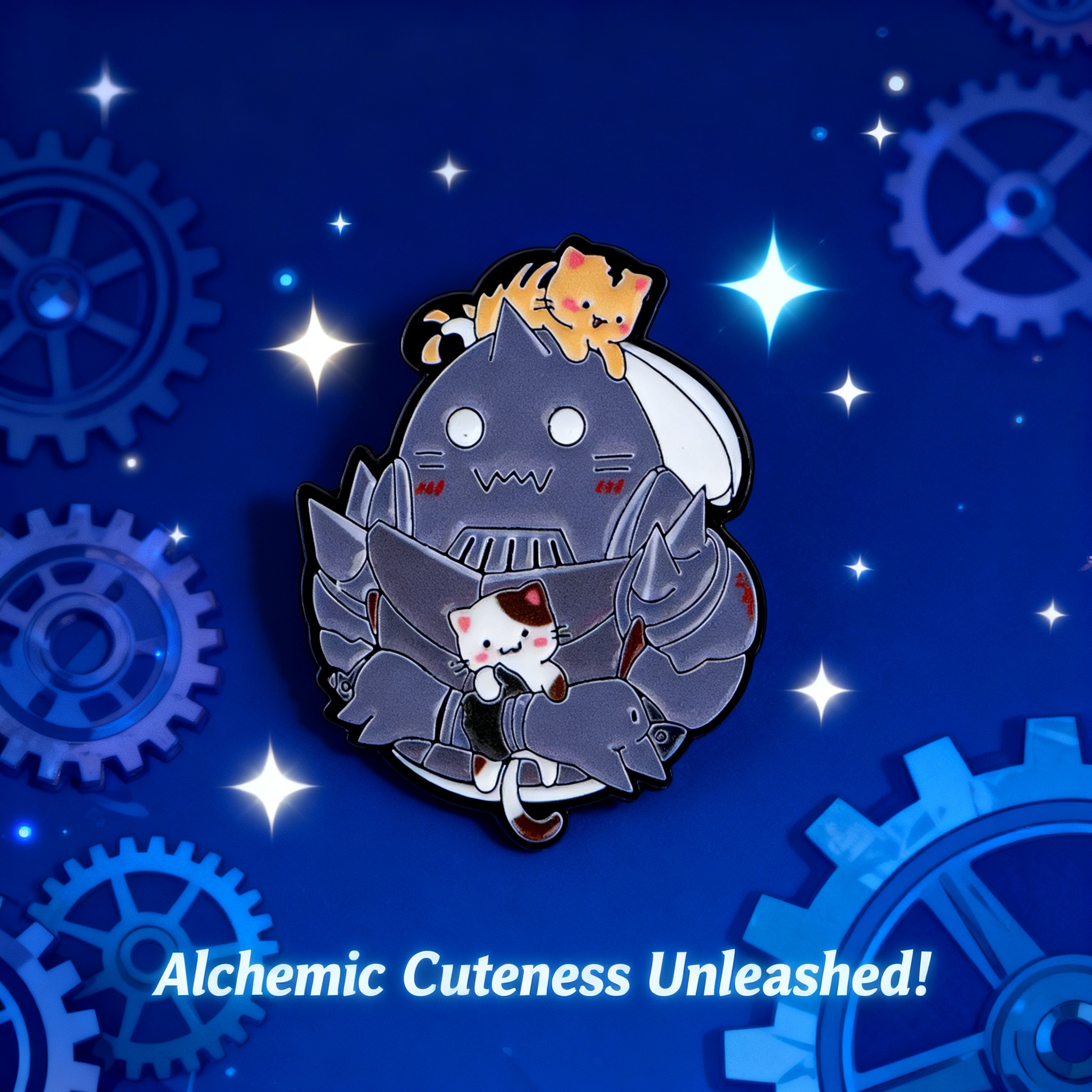 Cute Cat Enamel Pin Manga Anim - Embroidery Illustration avis et prix
