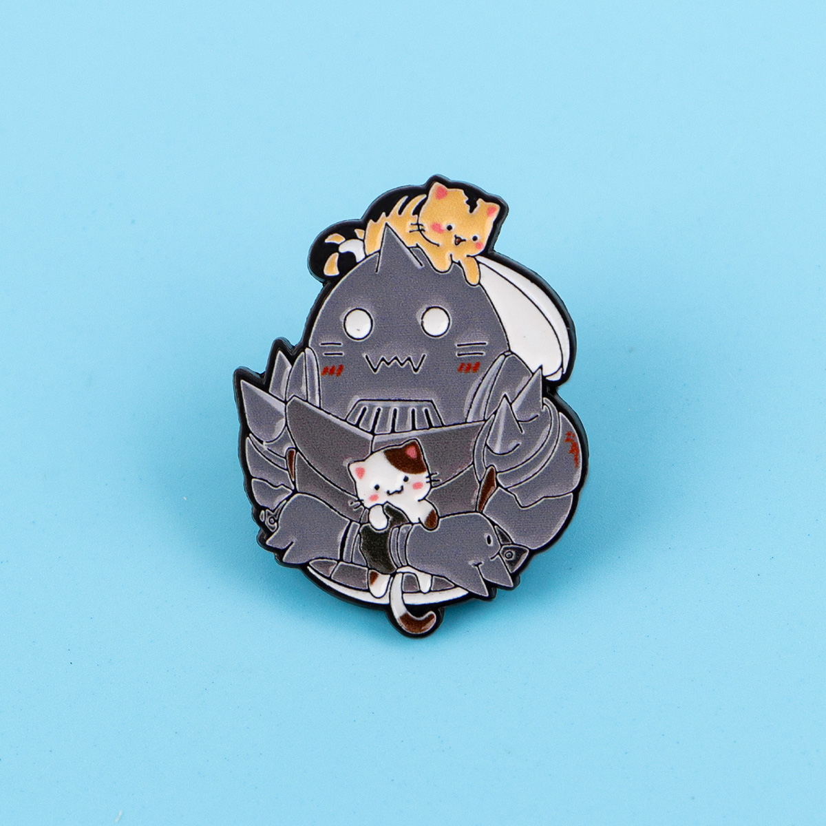 Cute Cat Enamel Pin Manga Anim - Embroidery Illustration avis et prix