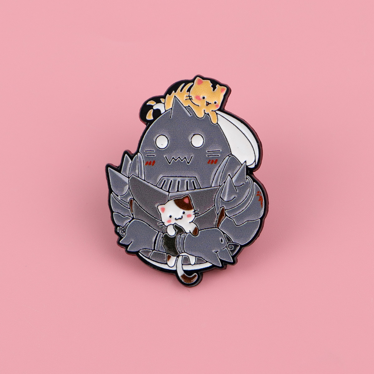 Cute Cat Enamel Pin Manga Anim - Embroidery Illustration avis et prix
