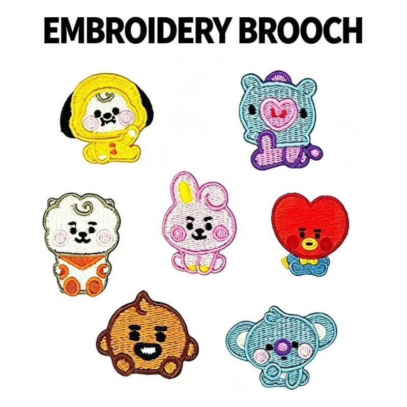 BT21 Cute Baby Embroidered Bro - Embroidery Wallpaper avis et prix
