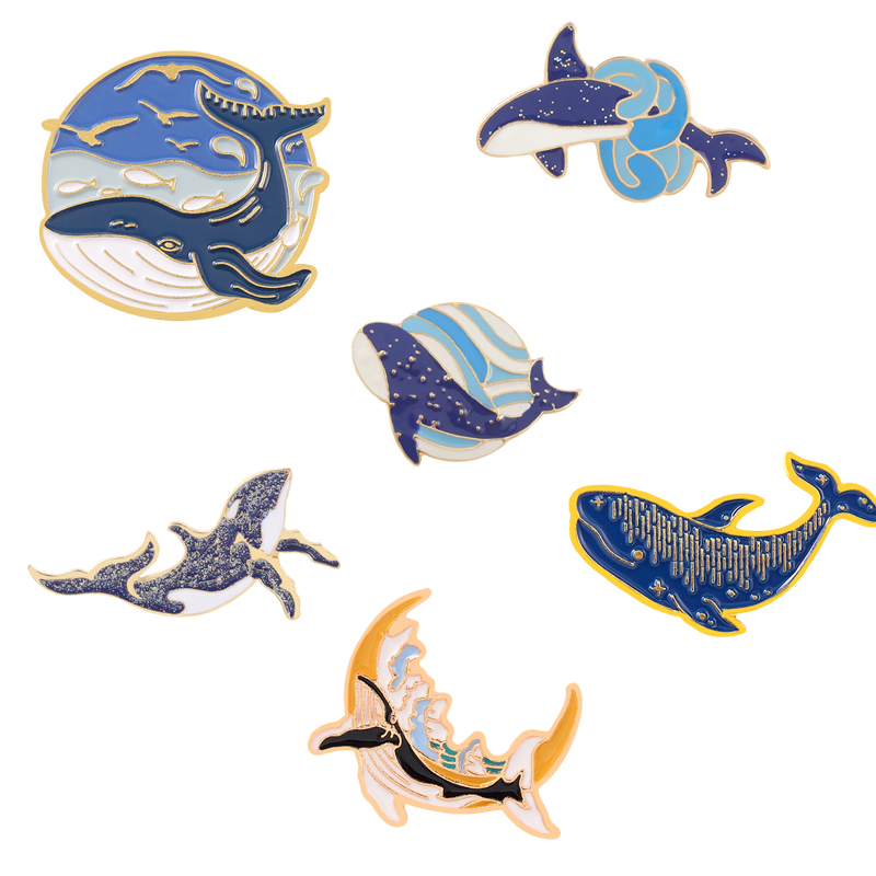 Sea Whale Series Enamel Pin Ca - Embroidery Whale avis et prix