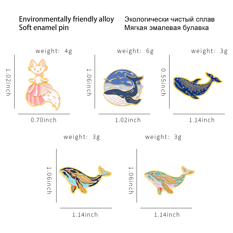 Sea Whale Series Enamel Pin Ca - Embroidery Whale avis et prix