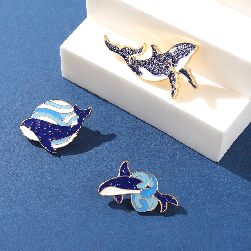 Sea Whale Series Enamel Pin Ca - Embroidery Whale avis et prix