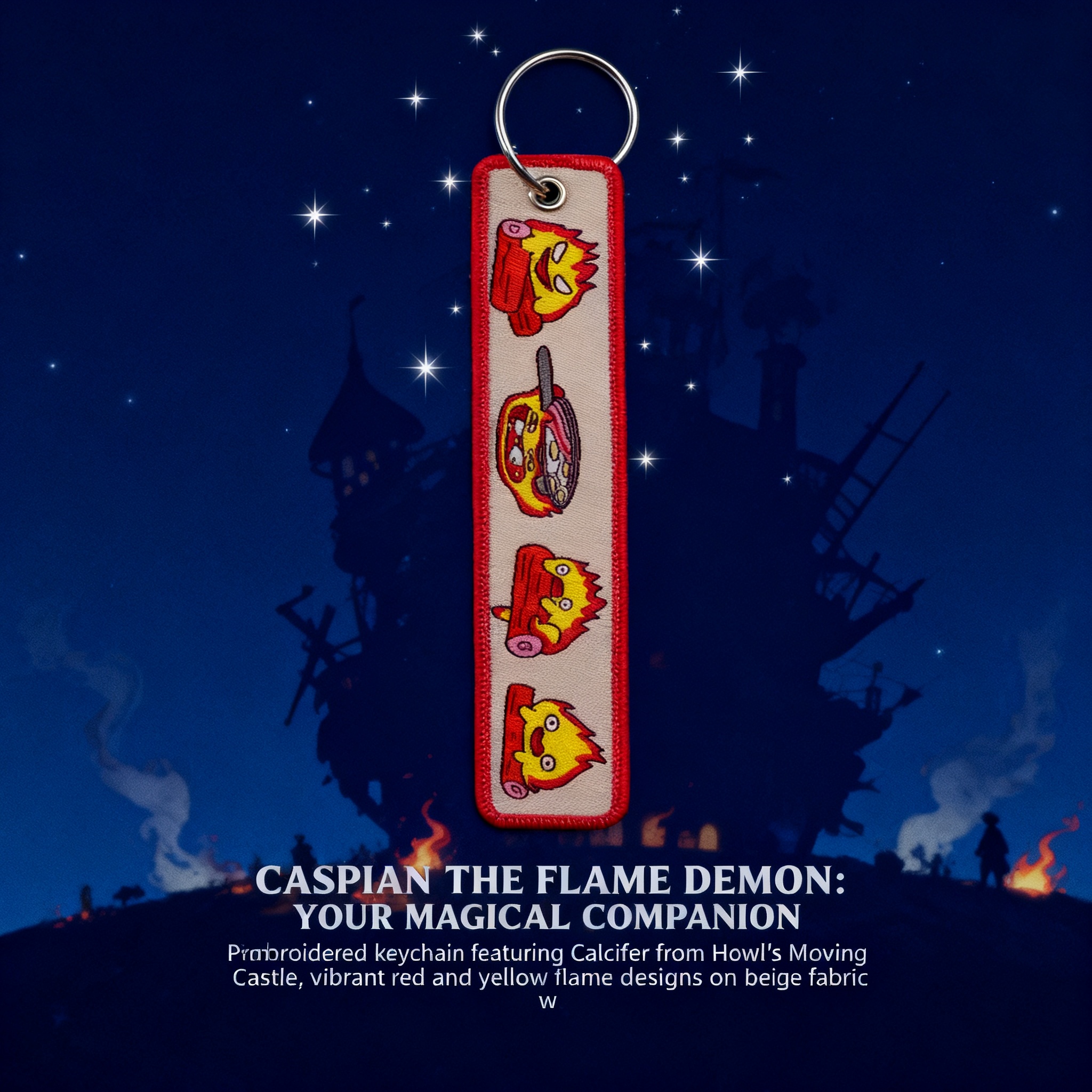 Anime Fire Embroidery Key Fobs - Embroidery Bag avis et prix