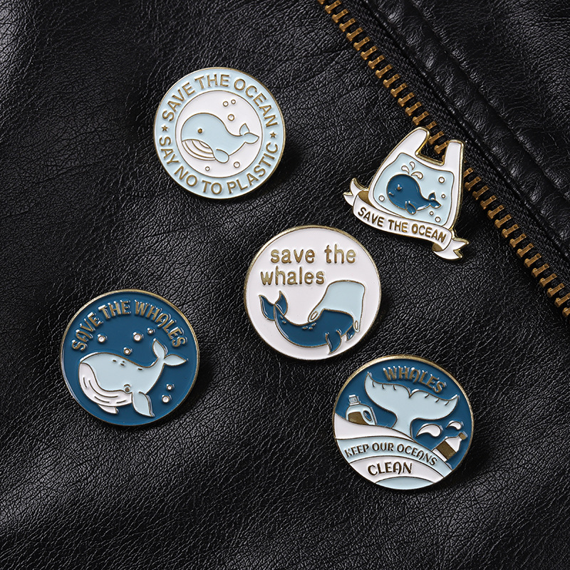 Cute Cartoon Whale Brooch Pins - Embroidery Whale avis et prix