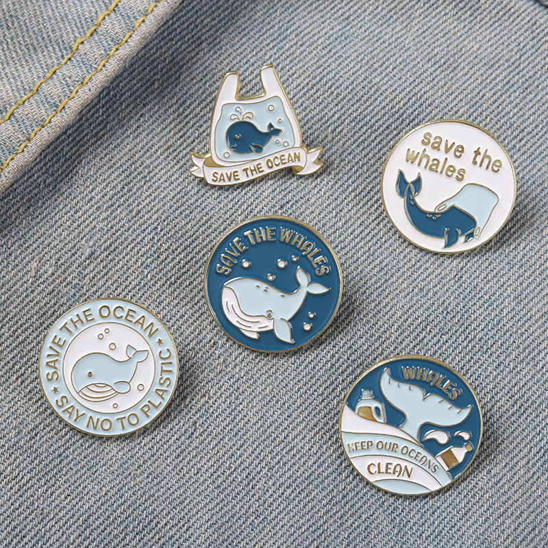 Cute Cartoon Whale Brooch Pins - Embroidery Whale avis et prix