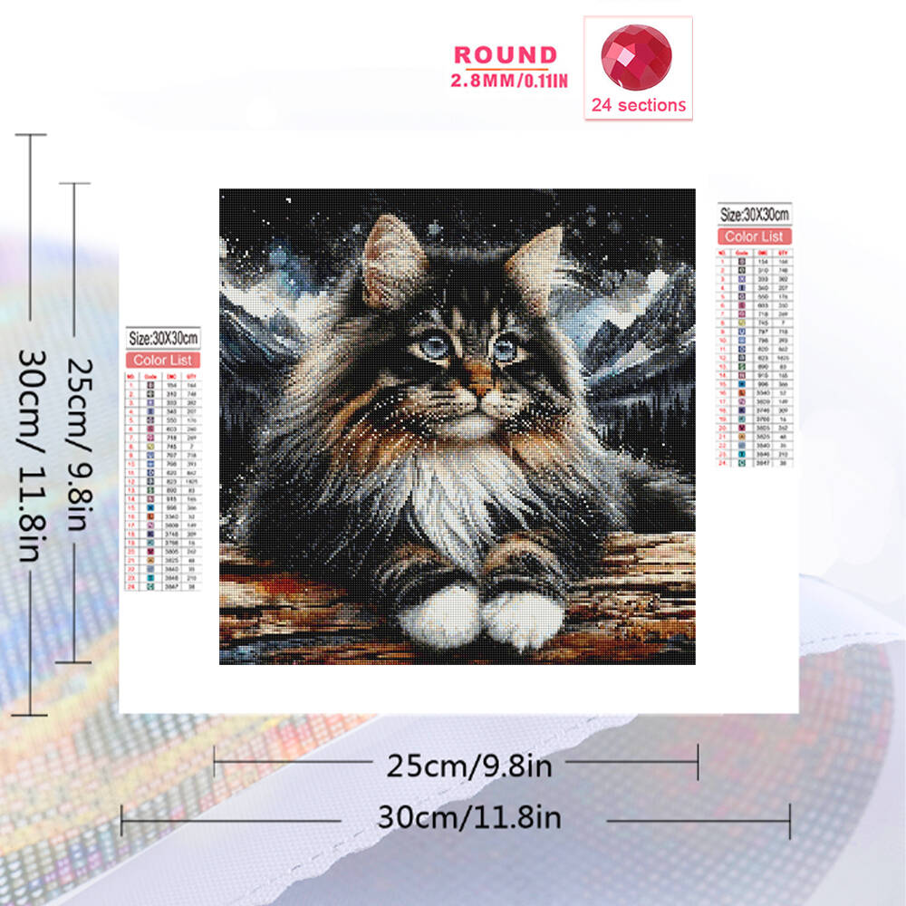 1pc frameless  5D DIY Diamond  - Embroidery Cat avis et prix