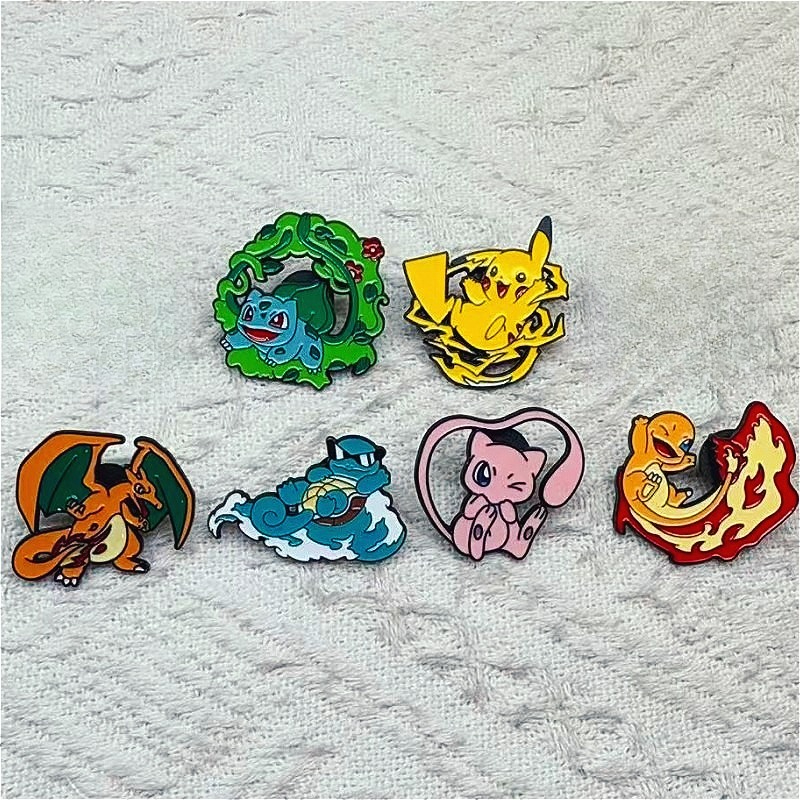 6pcs Anime Pins Set Pokemon En - Embroidery Wallpaper avis et prix